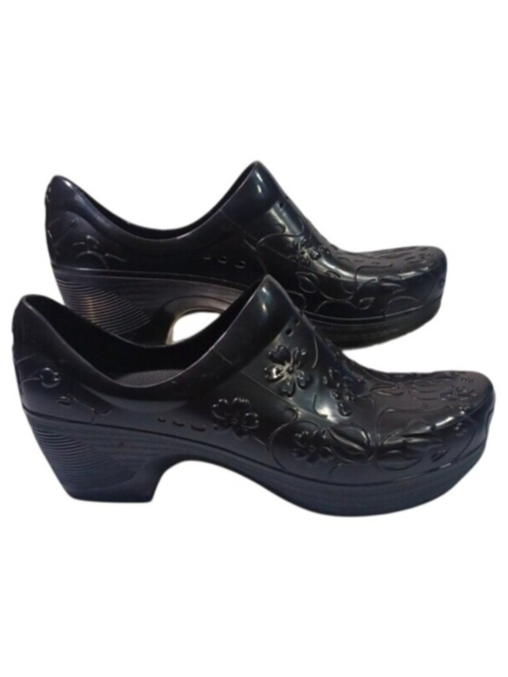 Dansko Pixie Embossed Floral Rubber EVA Professional Mule Clog - Size EU 42